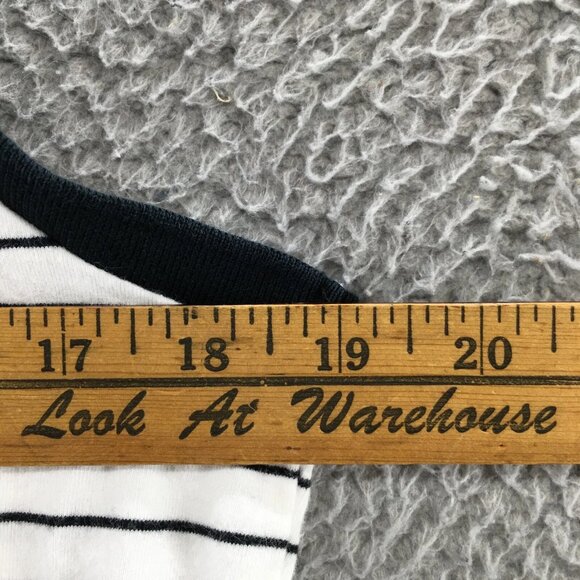 Ralph Lauren Sleeveless Polo Shirt Womens L White Blue Collared Striped Casual - Picture 12 of 14